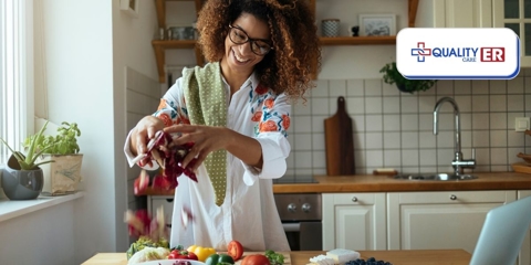 woman making healthy food